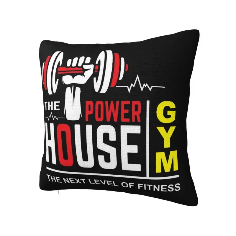 Luxury Powerhouse Gym Bodybuilding Fitness Cushion Cover 50*50 cm Velvet Throw Pillow Case for Living Room Sofa Chair Pillowslip