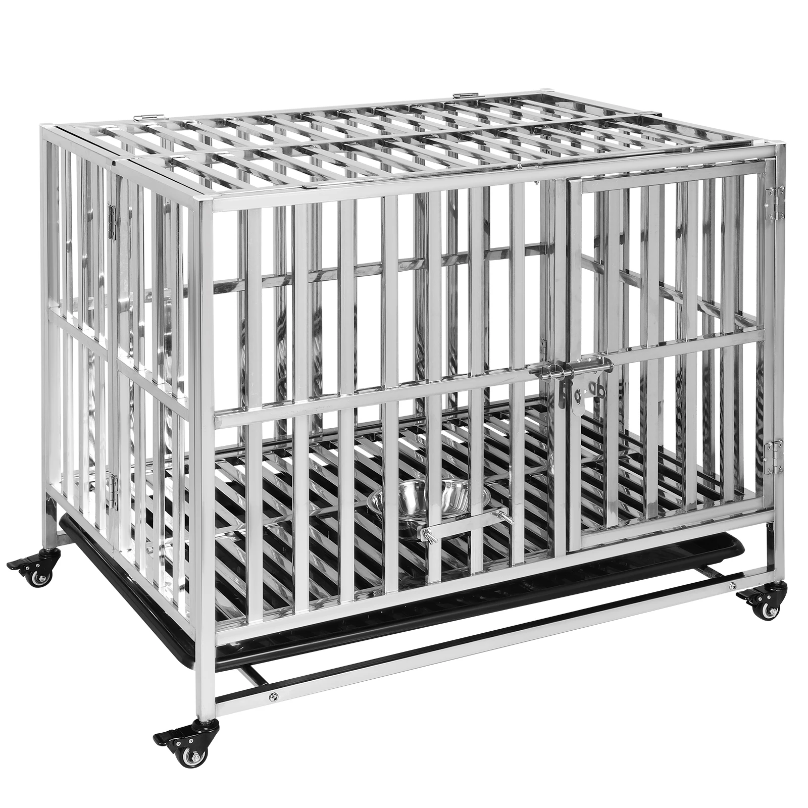 قفص معدني للكلاب، سهل التركيب، بيت للكلاب مع روضة أطفال بأربع عجلات للحيوانات الأليفة للكلاب المتوسطة/الصغيرة ذات القلق العالي #2