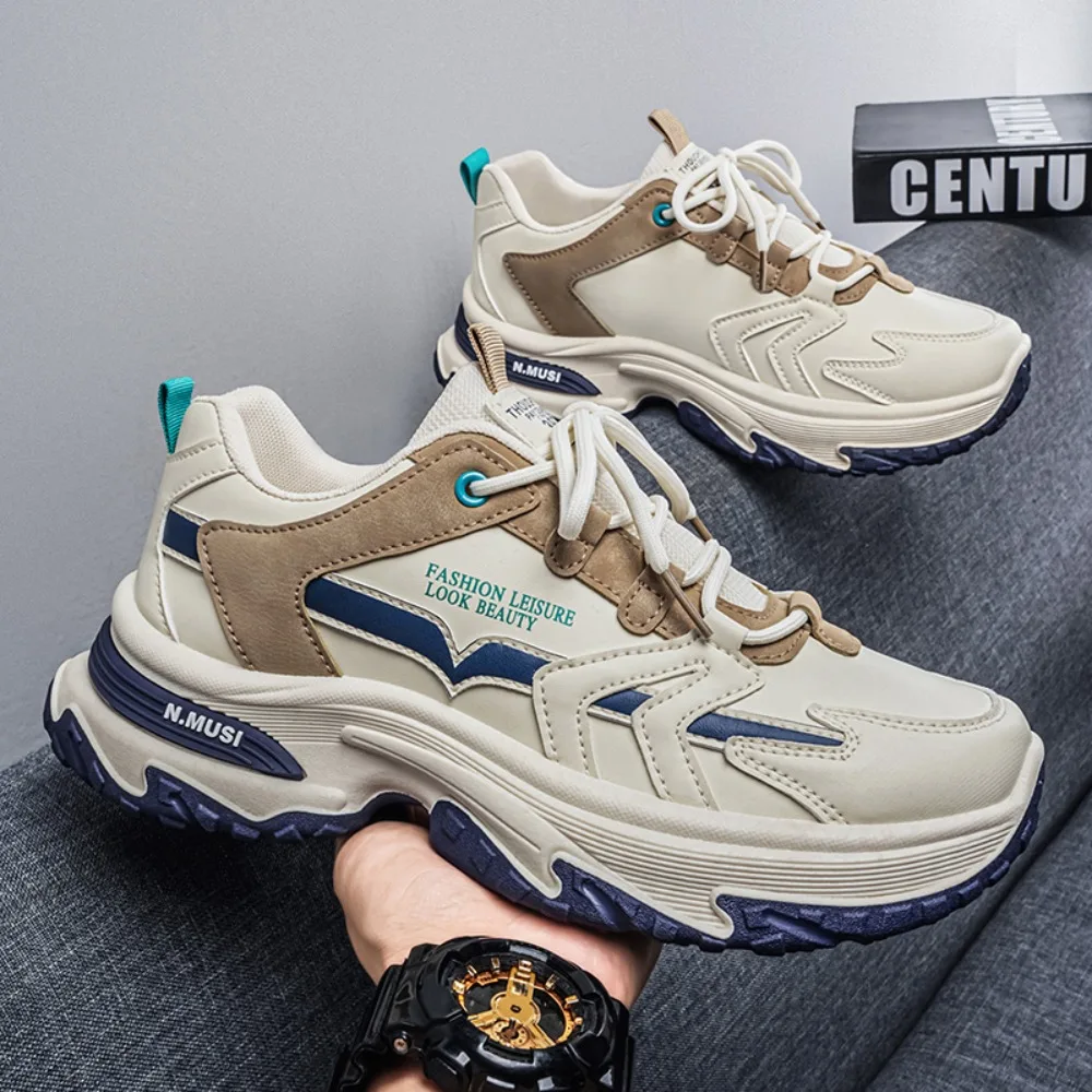 

Мужские кроссовки 2026 года с толстой подошвой, дышащие, повседневные, для активного отдыха, модные, молодежные, с мягкой подошвой, нескользящие, спортивные.