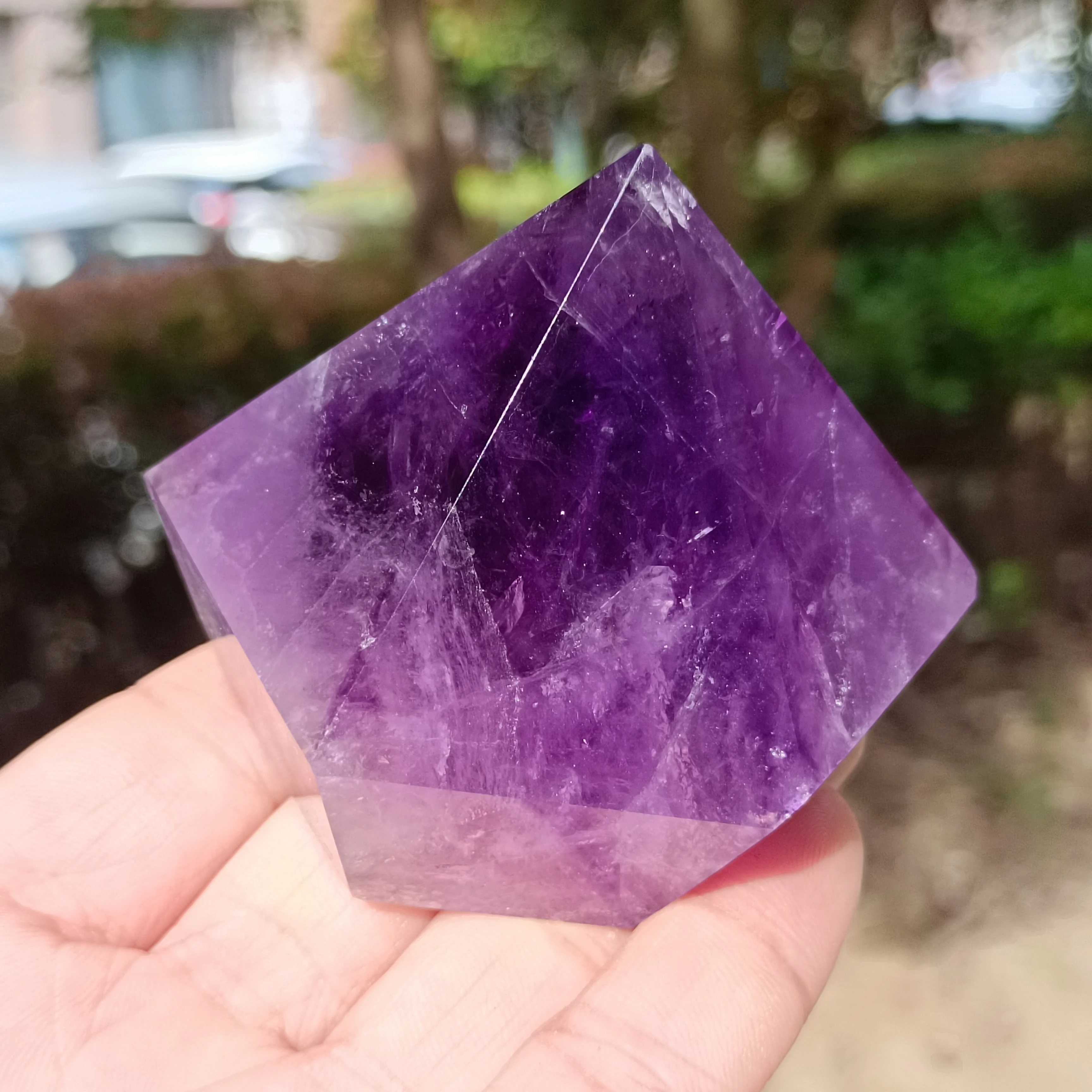 TOP!Natural Purple Quartz Spire,Purple Crystal Tower,Single Bone,Rare,Mineral Specimen Reiki Healing Tower,Energy Degaussing Tow