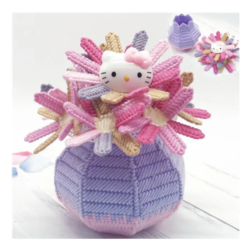 17x17x17cm KT Cat Vase Receiving Box embroidery kit DIY handmade craft set Crocheting knitting needlework supplies