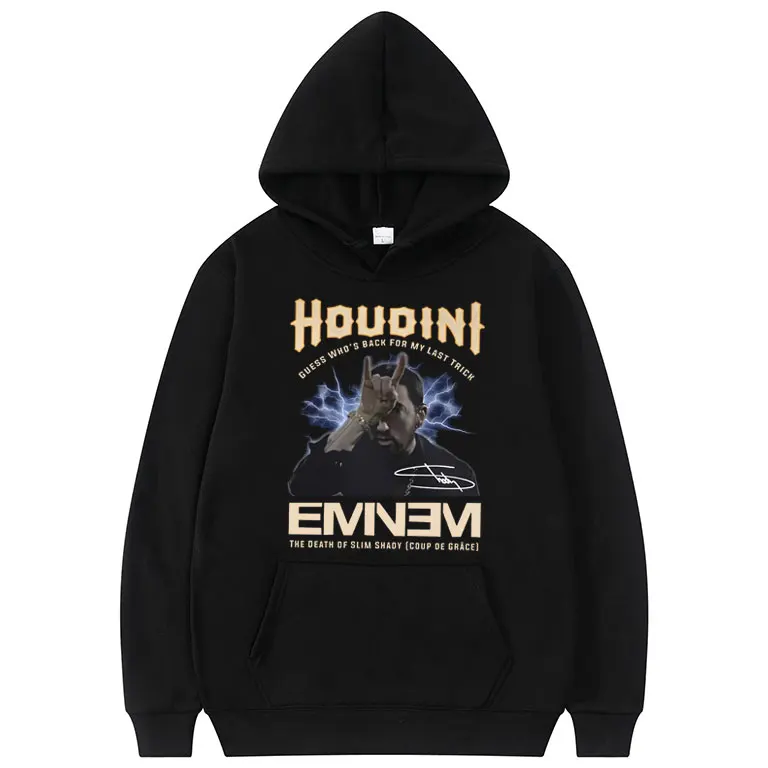 

Hip-Hop Rapper Eminem The Real Slim Shady Houdini Hoodie Male Fashion Vintage Hooded Tracksuit Men's Fashion Oversized Hoodies