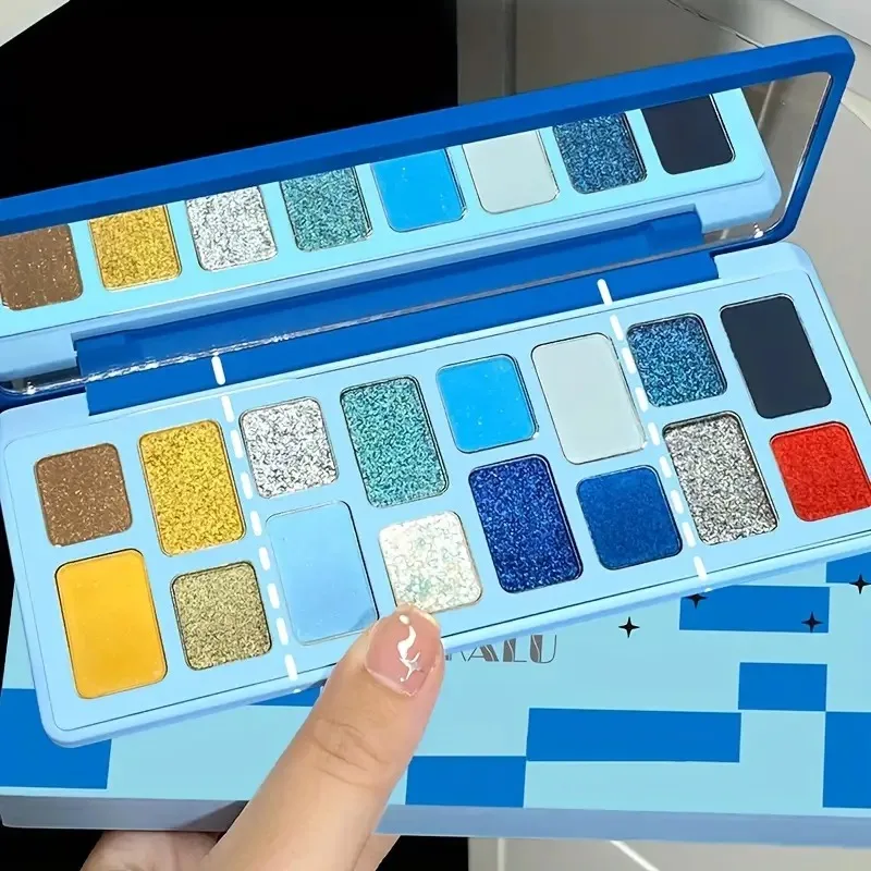 لوحة ظلال عيون غير لامعة ومرئية مكونة من 16 لونًا، لوحة ظلال عيون مقاومة للماء ومضادة للتعرق #2