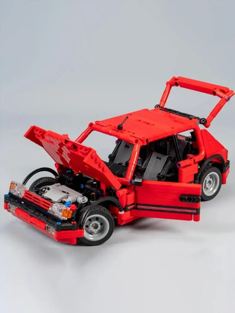 Nowy MOC- 109517   205 czerwona wersja Supercar Model zestaw do budowy klocki samoblokująca cegła zabawka edukacyjna prezent urodzinowy dla chłopca