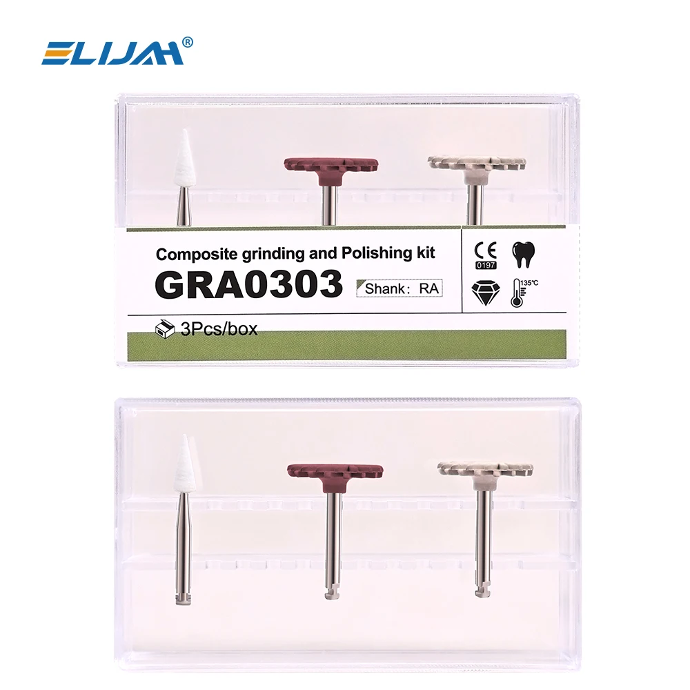 GRA0303 Dental Composite Grinding And Polishing Kit Denspay RA Rubber Polisher 3pcs/Kit Polishing Disc Wheel Kit Dentist Tools