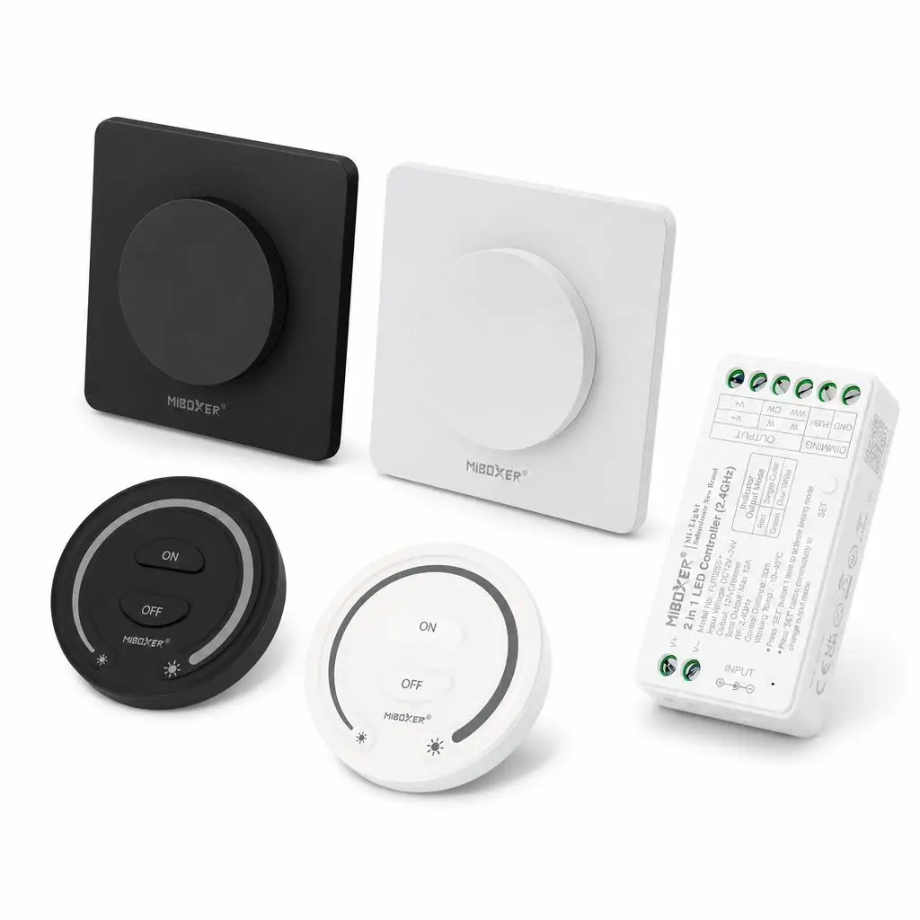MiBoxer FUT035S+ FUT087 K1 DC12-24V 2.4GHzRF 2in1 Dual White Single White COB Smart PWM LED Strip Light Dimmer Controller