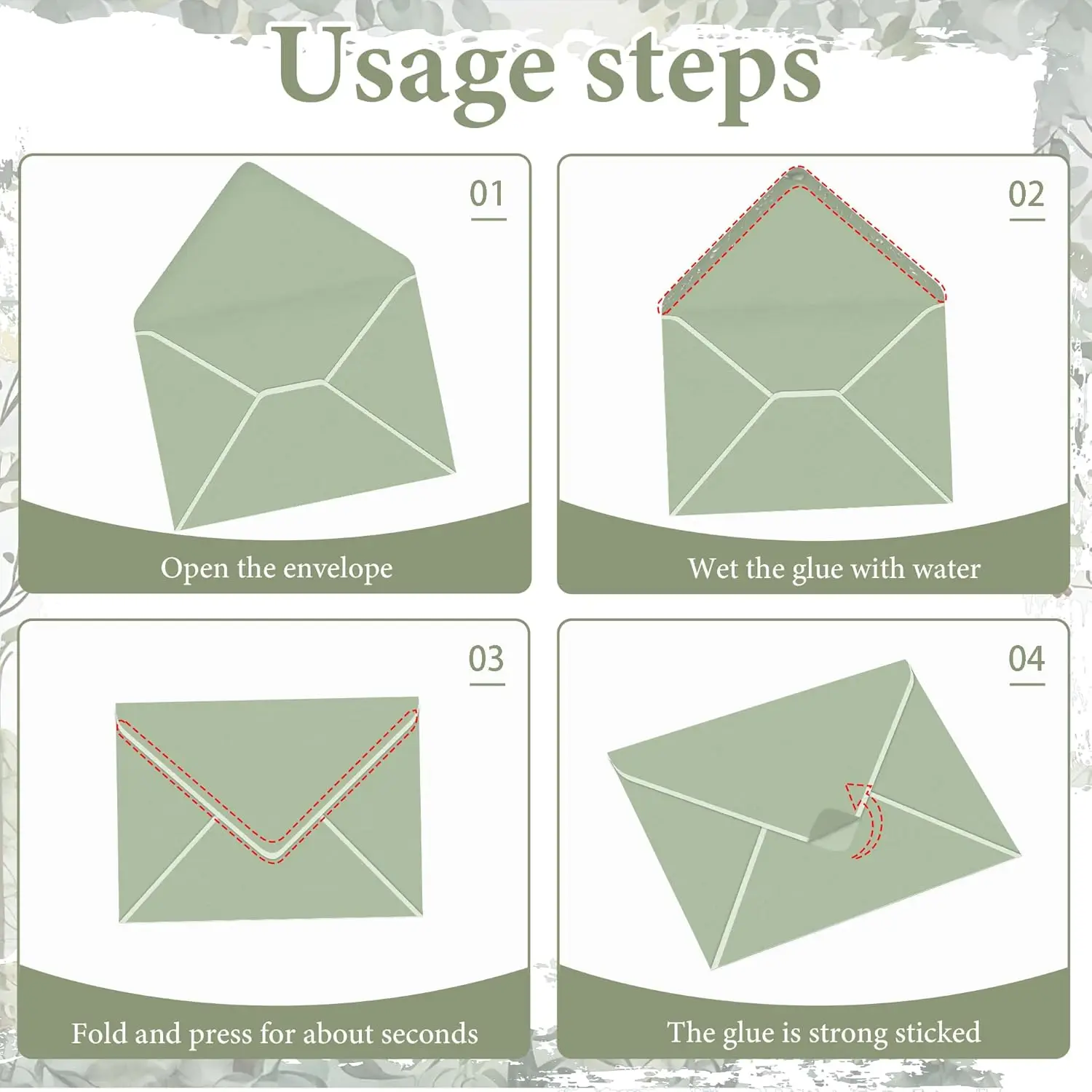 ซองจดหมายสีขาว A7 แพ็ค 50 ซอง, ขนาด 5x7 นิ้ว แบบมีฝาปิด สำหรับการ์ดเชิญ, บัตรของขวัญ, งานแต่งงาน, วันเกิด, งานรับปริญญา, งานเลี้ยงฉลองทารก
