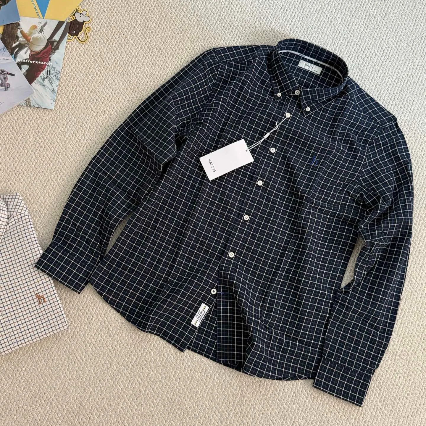 HAZZYS Men's Casual Button Down Shirt Long Sleeve Smart Casual Commuter Top Versatile Fall Dress Shirt for Work and Weekend