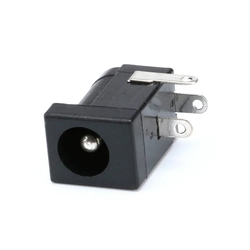 10PCS/Lot DC-005 Black DC Power Jack Socket Connector DC005 5.5*2.1mm 5.5*2.5 2.1 socket Round the needle