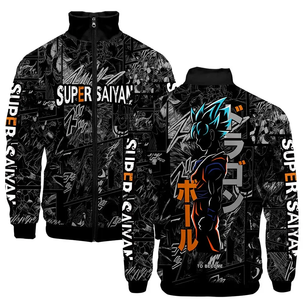 Dragon Ball Son Goku Men Jacket Cosplay 3d Stand Collar Hoodie Anime Figure Long Sleeve Zipper Jackets Sweatshirts Tops Gifts