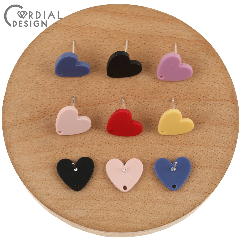 

Cordial Design 100Pcs 14*15MM Acrylic Earrings Stud/Heart Shape/Jewelry Findings & Components/Hand Made/Heart Shape/DIY #193228