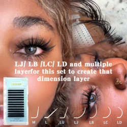 Abonnie L/LC/LD/LU/M Curl Classic Eyelashes Extensions All Size Lashes Mixed Tray Volume Cillios Fluffy