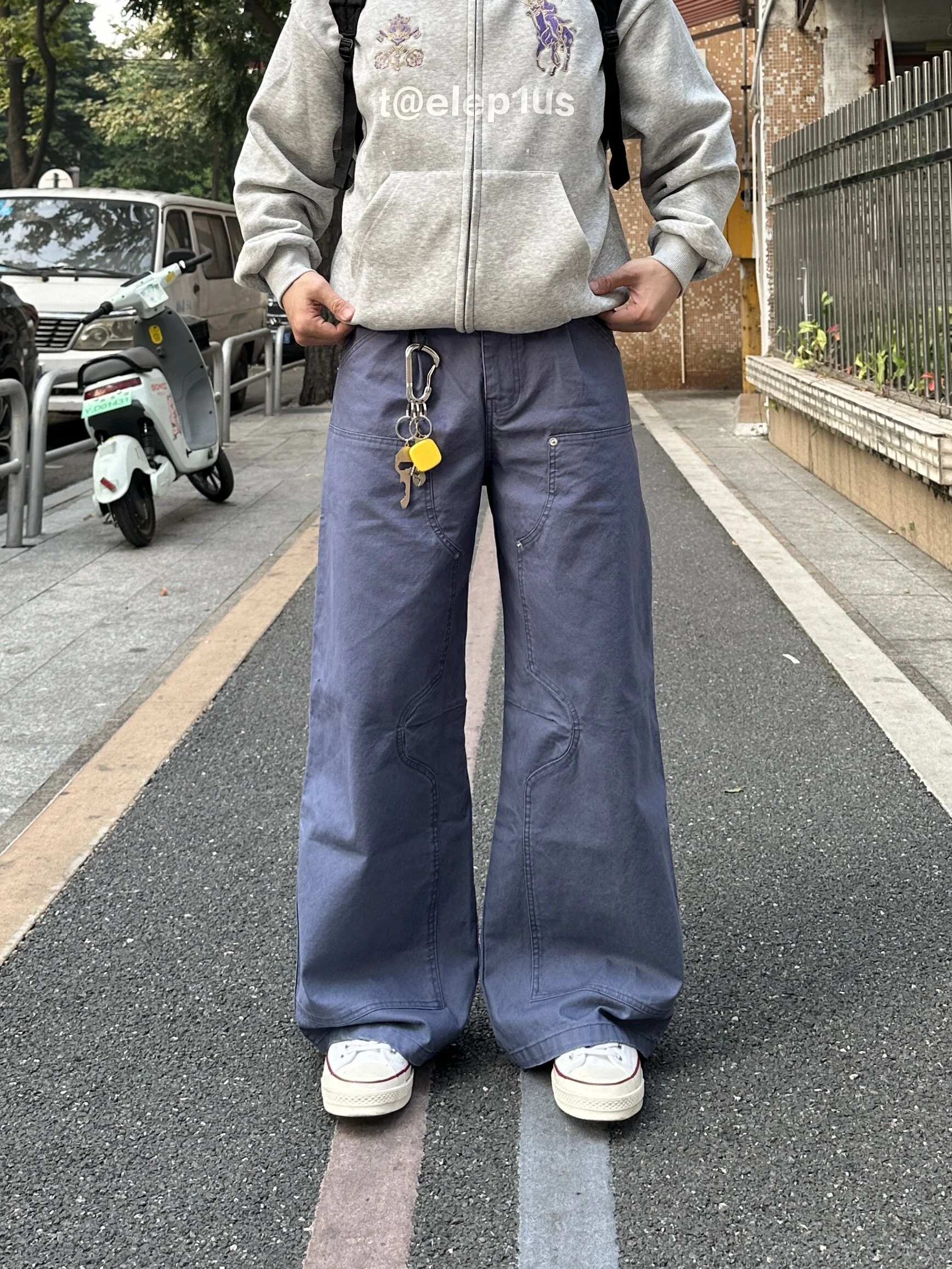 

Retro American High Street Design Vintage Look Wide Leg Workwear Pants Men Women Loose Casual Straight Long Jeans