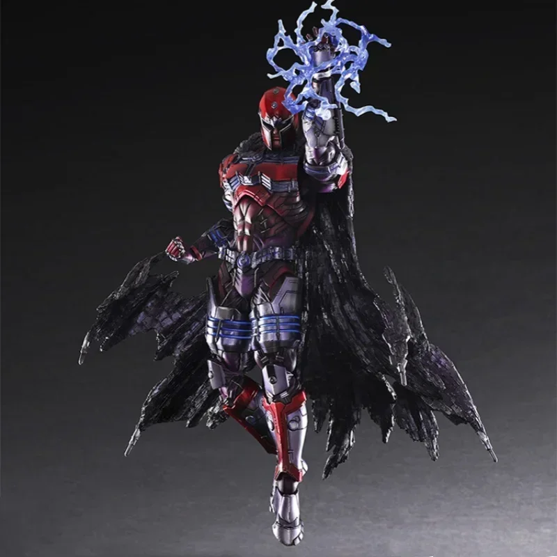 Authentic In Stock Marvel Anime  Magneto King  Max Eisenhart Super Villain Joint Movable Box Hand Model Toy Ornament Gift