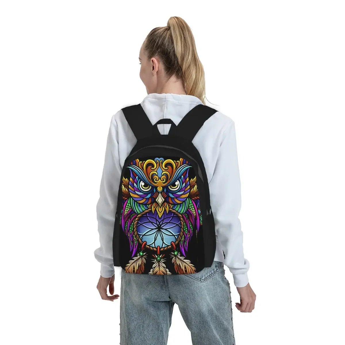 

Dreamcatcher Owl Backpack Boys Girls BookBag Children School Bag Laptop Shoulder Bags for Men Women