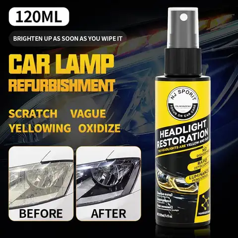 120ml Car Headlight Coating Spray Liquid Car Light Cleaner Restorer UV Resistant Long Lasting Head Light Coating Spray For car