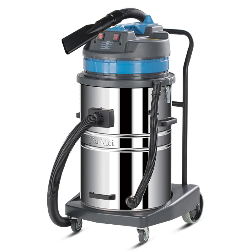 Blue 70L Large Capacity Car Beauty Vacuum Cleaner Wet and Dry Stainless Steel Bucket Silent Auto  Wet and Dry