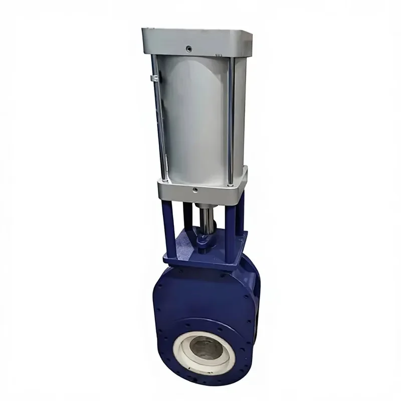 Pneumatic Clip Type Ceramic Double Gate Valve Water Supply Drainage Room Temperature Dry Ash Dust Feed