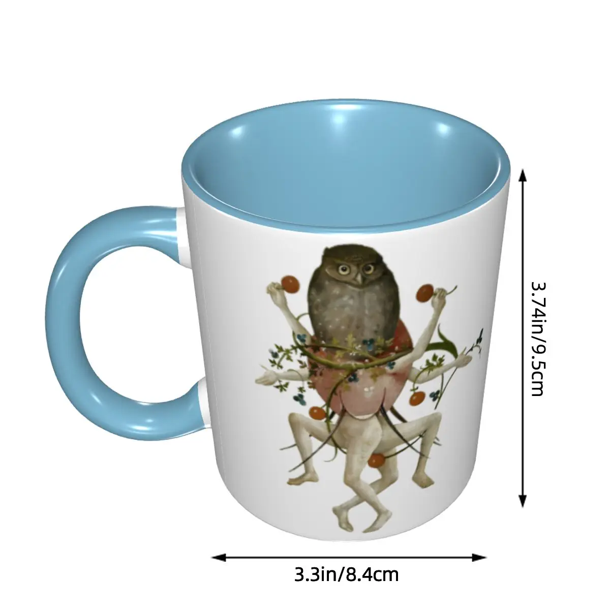 Hieronymus Bosch Dancing Owl Mug Funny Ceramic Coffee Cups Tea Mugs Milk Cup Drinkware Gifts for Woman Man DIY Custom