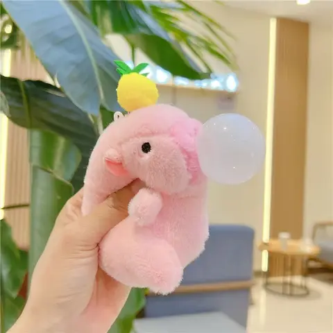 Cute Capybara Plush Keychain Squeeze Blow Bubbles Bag Pendant Soft Stuff Relieve Stress Toys Accessories For Kid's BIrthday Gift