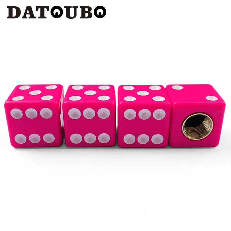 DATOUBO 4 pcs High quality Plastic ABS Dice Novelty Car Tyre Valve Cap,Bicycle Truc Tire Valve stem cap,Dice Wheel Air Dust Caps