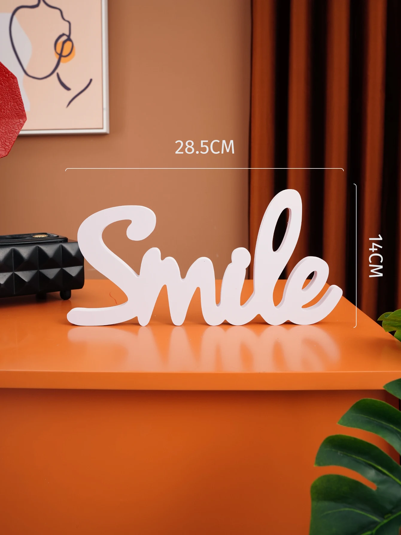 1 Sheaf sheet material SMILE letter decoration, suitable for holidays, anniversaries, wedding table decoration, warm home decora