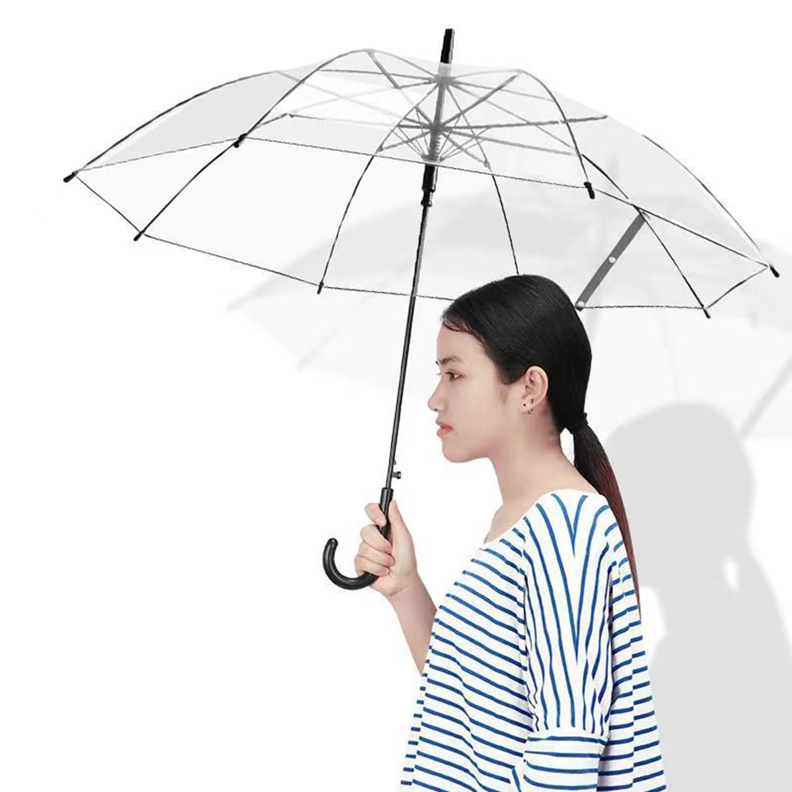 Clear Umbrellas Travel Umbrella Windproof Sunshade for Camping Hiking Walking Backpacking Cycling Riding Rainproof