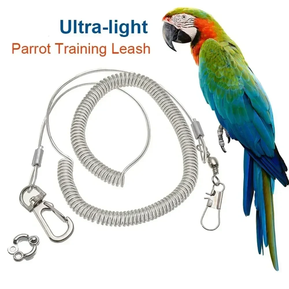 Cockatiel Parrot Leash Harness Ring Foot Leg Chain Flying Training Bird Macaw Rope 10m Flexible Ultra-light Ankle