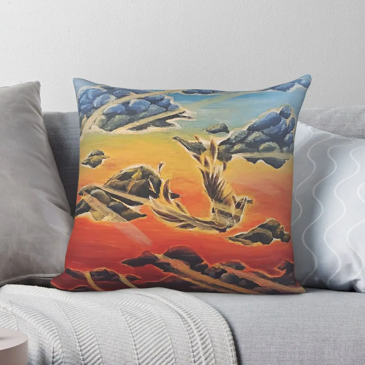 

Greek Myth Icarus Falling Pillowcase Polyester Linen Velvet Printed Zip Decor Pillow Case Home Cushion Cover
