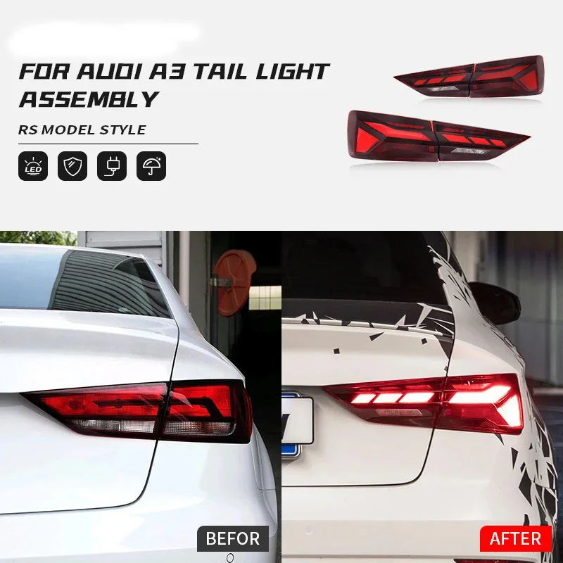 Car Headlights For Audi A3 Tail lights 2013-2020 LED Lights Car Sportback Taillights DRL Brake Turn Signal Lamp Plug and Play view 3