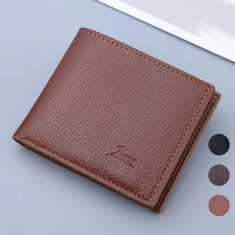 

Mens Bifold Wallet Slim Wallet with Zipper Coin Purse Credit Card Holder PU Leather Men's Wallet with Money Clip