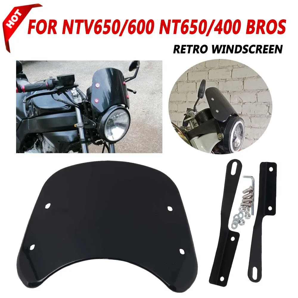 For Honda NTV650 NTV600 NTV 650 600 NT650 NT400 Bros NT 650 400 Hawk GT Retro Style Windshield Windscreen Wind Protection Cover