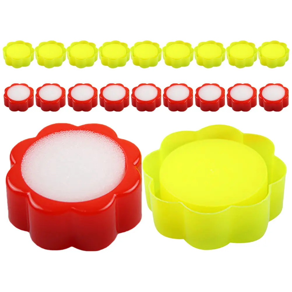 20Pcs Sponge Finger Moistener Moisteners Flower Design Soft Office Use Easy Counting Money Paper Sorting Wetting