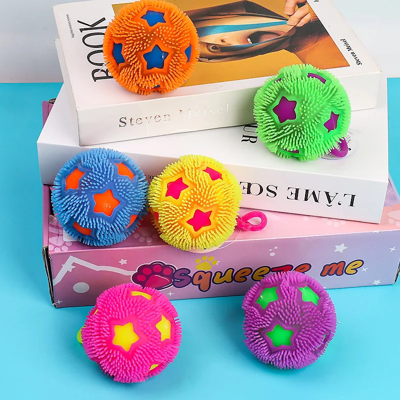 

Звезды футбола светящийся пушистый сенсорный мяч сжимаемый щепотка Непоседа детская декомпрессионная игрушка мягкий футбол анти-тревога игрушка в подарок