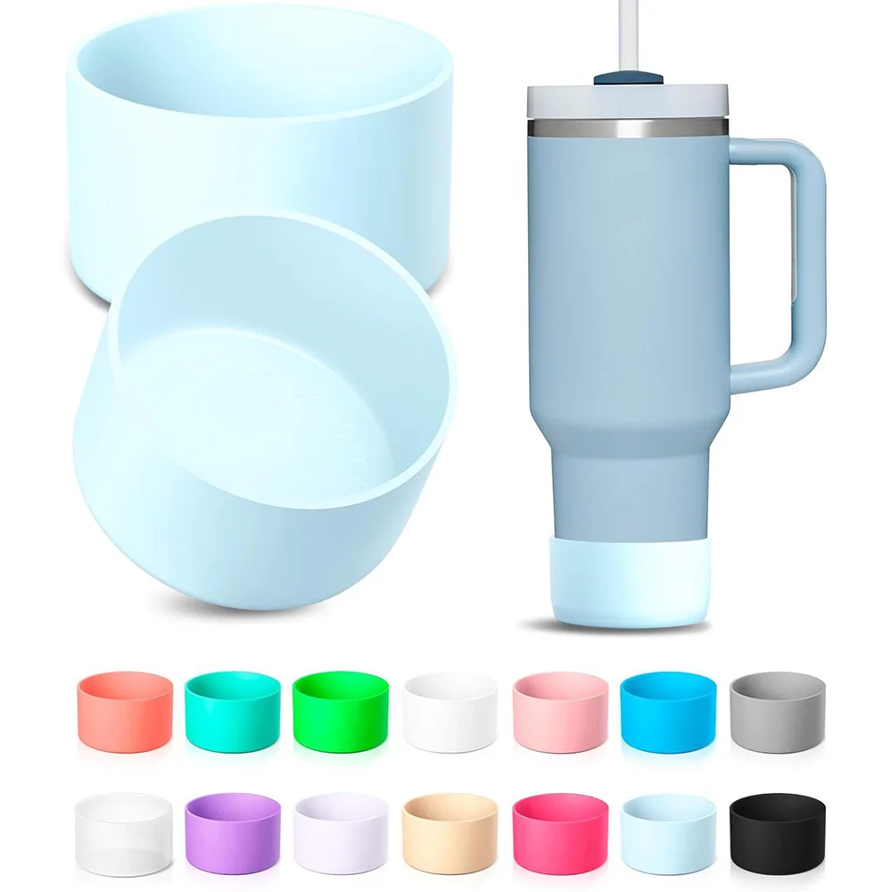 2Pcs Silicone Boot for Stanley Quencher Tumbler H2.0 30 oz 40 oz & IceFlow 20 oz 30 oz & Intended for Hydro Flask Water Bottle