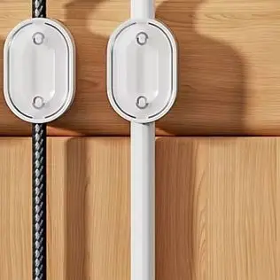 Set of 10 Adhesive Magnetic Desk Cable Managers for Home and Office Wire Organization