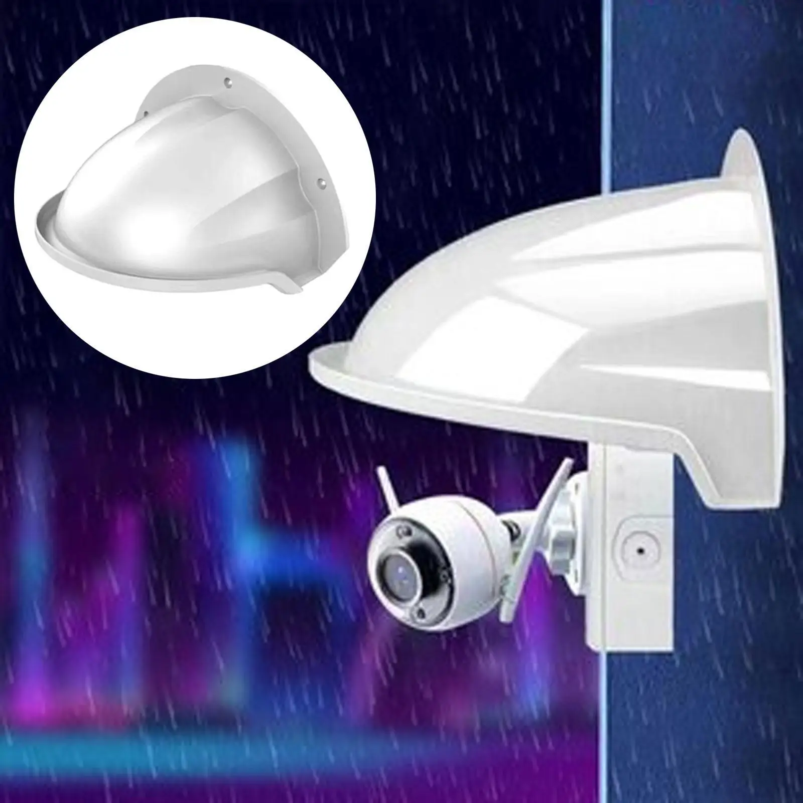

Security Camera Rain Cover Waterproof Easy to Install Sturdy Rain and Snow Protection Outdoor Wall Mount Rainproof Sunshade