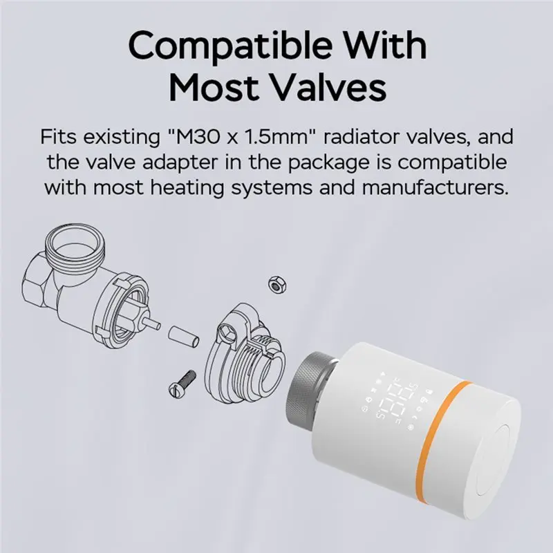 DT51 WiFi Smart Thermostatic Valve Tuya App Voice Control Programmable Radiator Heater Controller LED Display