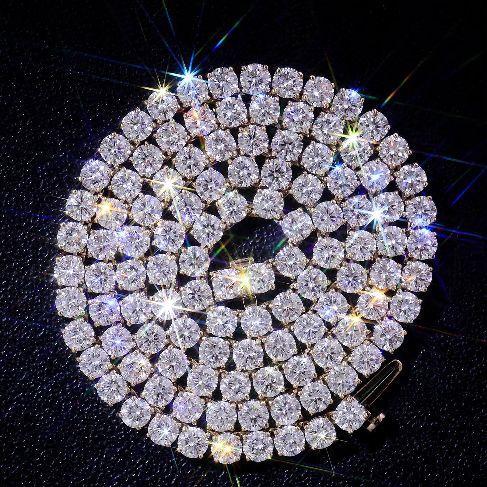 

Provence Tennis Necklace 16In Yellow Gold 4.0mm DEF/VS Lab Diamonds for Women Men party Fine Jewelry hip hop Necklace Custom