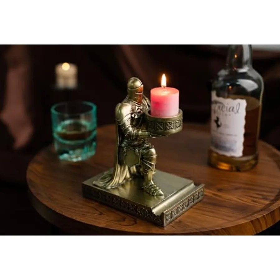 King's Guard Kneeling Knight Candlestick Holders Resin Posture TeaLight Holder Warrior Mobile Phone Stand Pen Holder Candle Hol