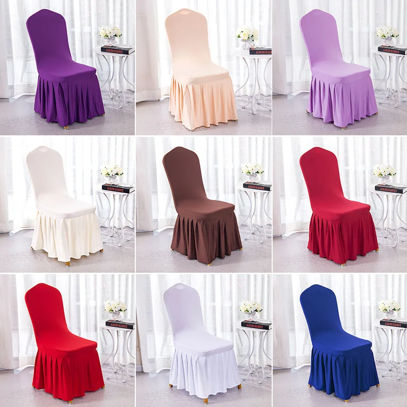 100PCS/Lot Chair covers spandex Party Weddings Banquet polyester chair cover Hotel Home Decor wedding Cream Chair Covers