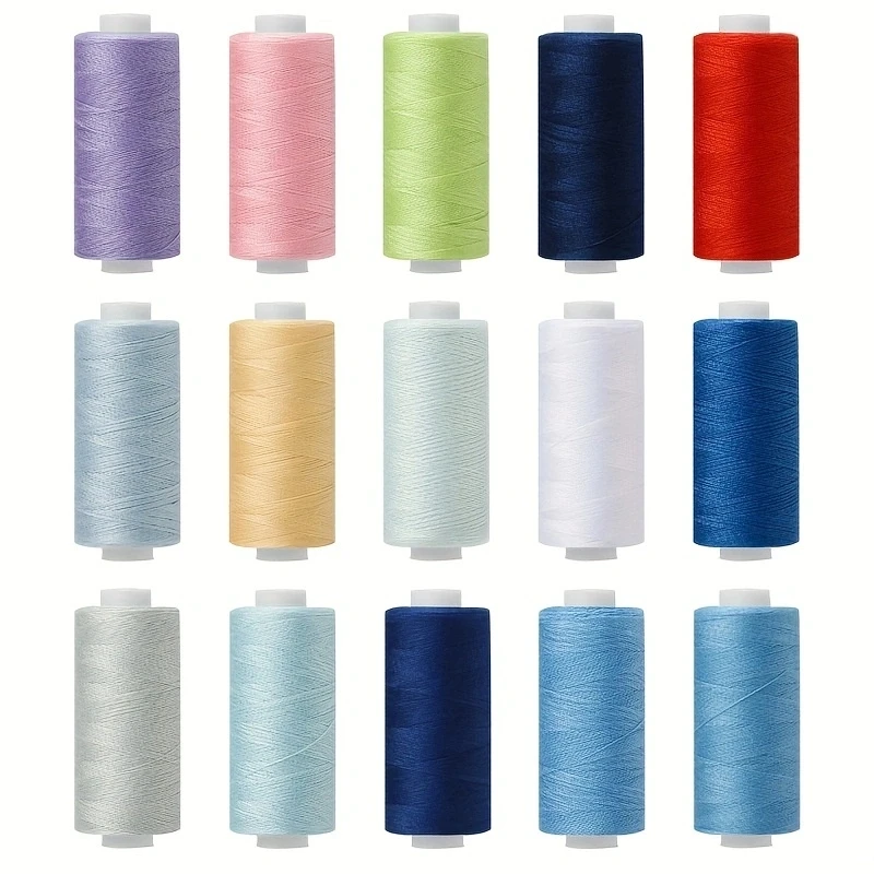 Assorted Colors Sewing Thread, Linha de poliéster, Costura DIY doméstico e bordado, 10Pcs Pack