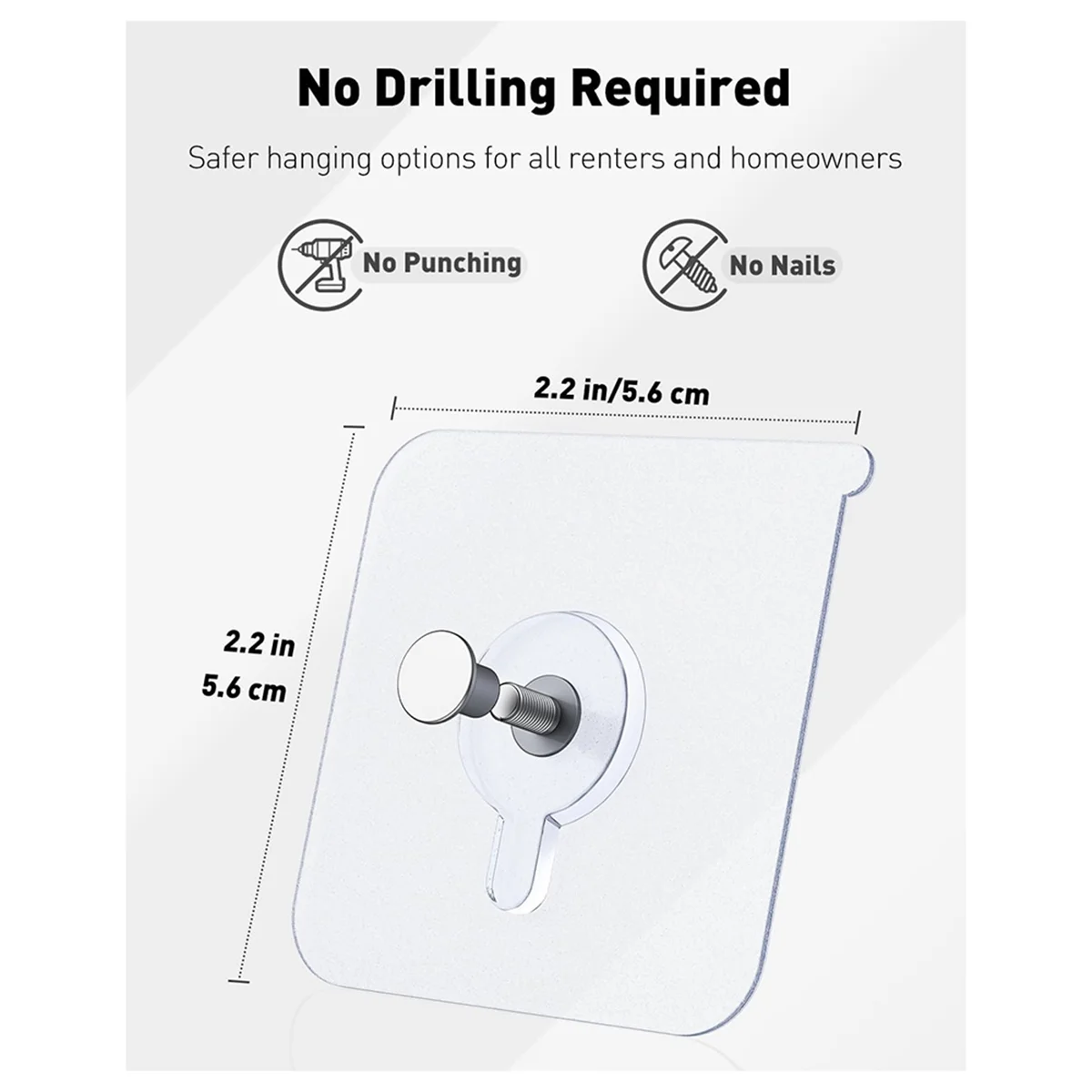 

AA98 Клейкие крючки для картин, нагрузка 33 фунта, сверхмощные вешалки для картин без гвоздей, клейкие настенные крючки для подвешивания, 30 шт.