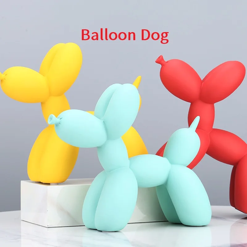1pc Matte Balloon Dog Resin Sculpture Modern Nordic Home Decor Animal Figurine Living Room Bedroom Desktop Ornament Perfect Gift