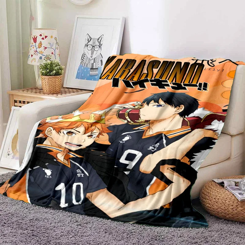 Soft Haikyuu Manga Blanket Featuring Hinata Shoyo Tobio Kageyama: Bed Cover Cozy Throw Bedding Gift & Picnic Essential