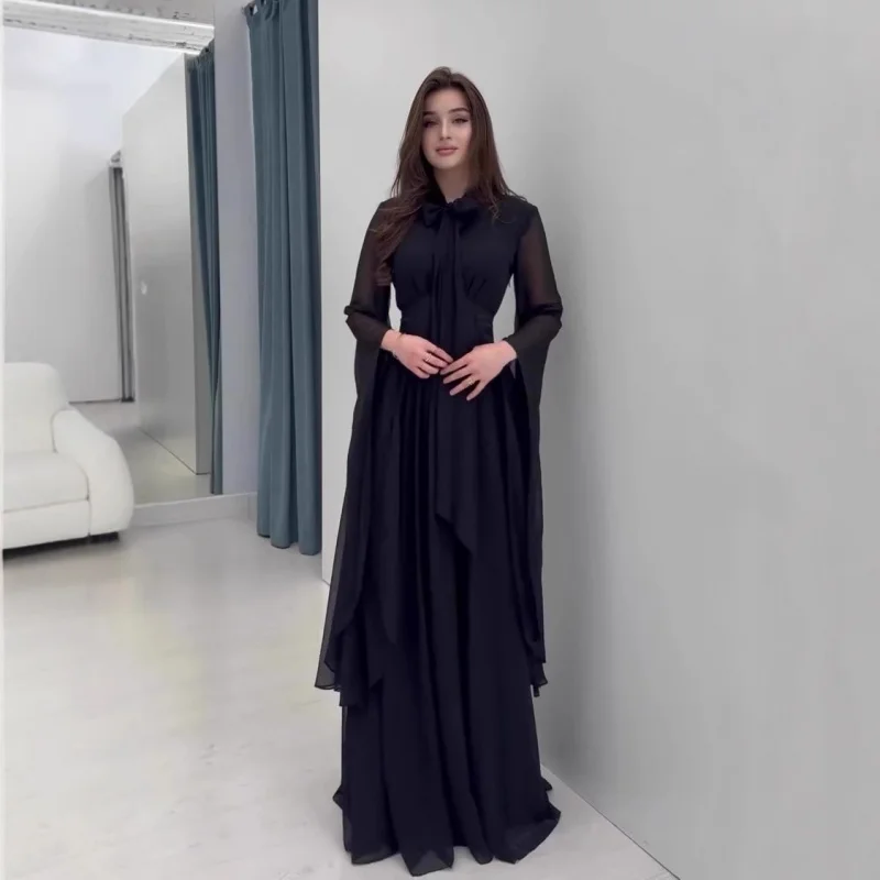 

2025New autumn style sweet elegant temperament long-sleeve long dress comfortable dress