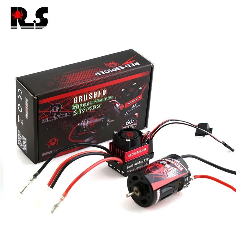 RS 540 23T Brushed Motor And 60A ESC Combination, Dual Mode BEC 2A/6V,  For 1/10 RC Monster Trucks, Off-Road Vehicles