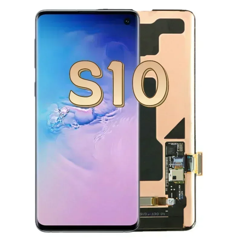 Tela LCD Super AMOLED para Samsung Galaxy S10, conjunto de digitalizador de tela de toque, 100% 6,1 \