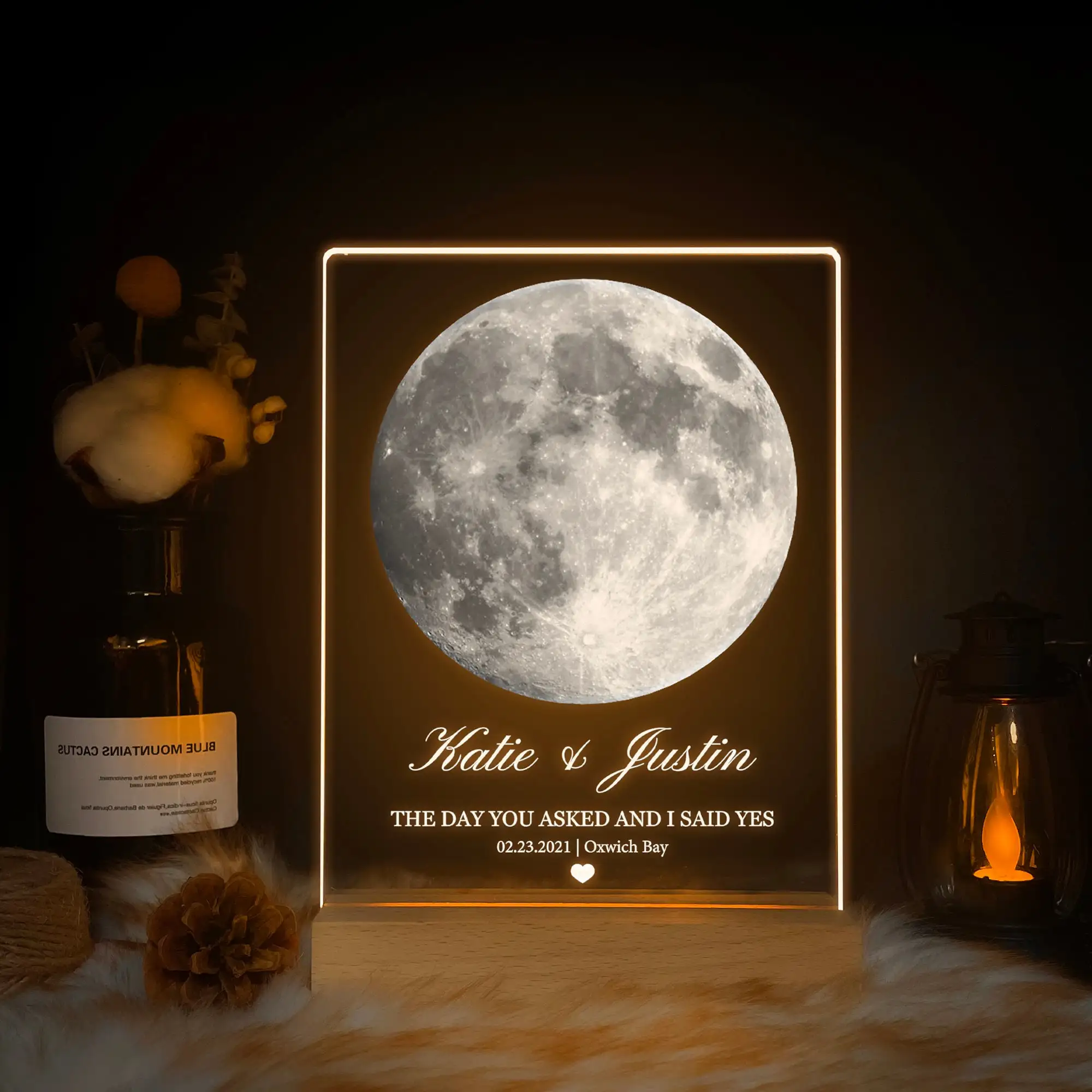 Personalized Moon Plaque Custom The Night We Married Acrylic Board Anniversary Birthday Astrology Night Sky By Date Gift