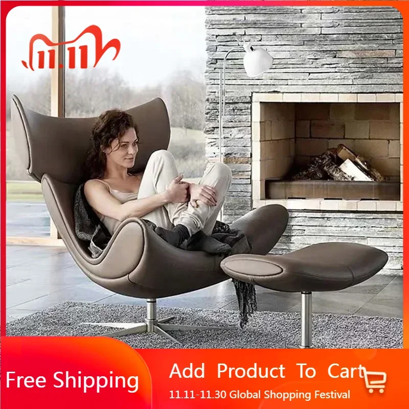 Kursi Ruang Tamu Ergonomis Nyaman Kursi Sofa Nordik Kulit Modern Kursi Desainer Furnitur Salon Fauteuil Portabel